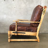 Monterey Straw Ivory Brown Leather Lounge Chair