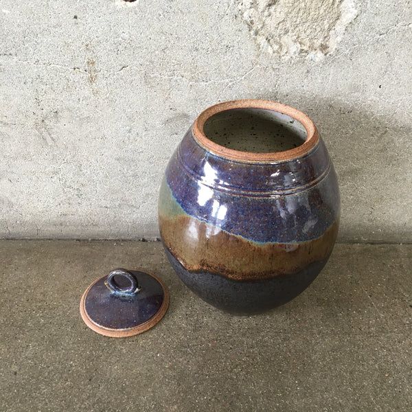 Studio Pottery Vessel With Lid By Michael Womack