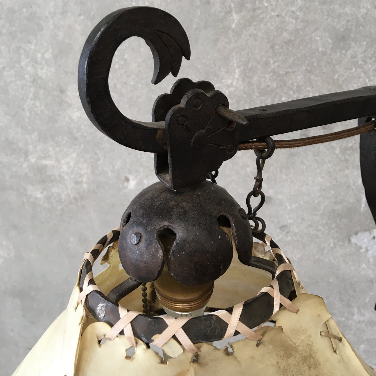 Monterey Style Forged Iron Dragon Lamp