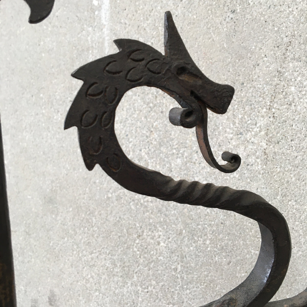 Monterey Style Forged Iron Dragon Lamp