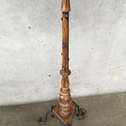 Mason MFG Early Monterey Furniture Iron Brass Wood Floor Lamp