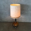 Mid Century Amber Glass & Brass Table Lamp