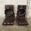 1970's Wood Iron Bookends