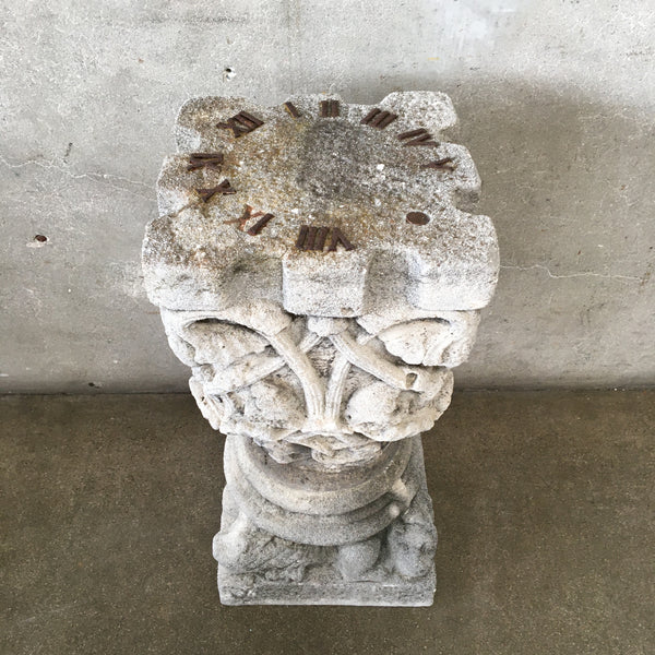 Vintage 2 Piece Concrete Sun Dial