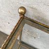 Pair of Iron/Glass Top end Tables w/Rope Detail