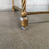 Pair of Iron/Glass Top end Tables w/Rope Detail