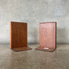 Vintage Mid Century Walnut & Tile Book Ends