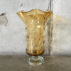 Wide Mouth Golden Glass Vase