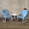 Vintage Pair Of Motel Chairs With Small Table