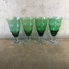 Set of Four MCM Green Goblets