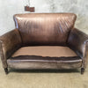 Cisco Home Leather Love Seat And Two Ottomans