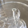 Lucite Spiral Side Table With Beveled Glass Top