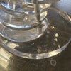 Lucite Spiral Side Table With Beveled Glass Top