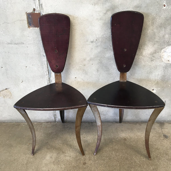 Pair Of Post Modern Squiggle Spine Chairs