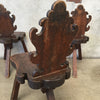 Set Of Three Rustic Heavy Solid Mahogany Chairs
