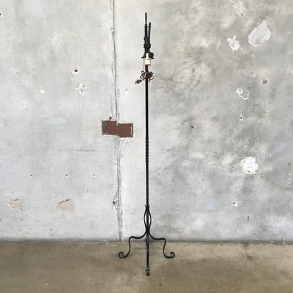 Iron Monterey Style Floor Lamp C. 1920's