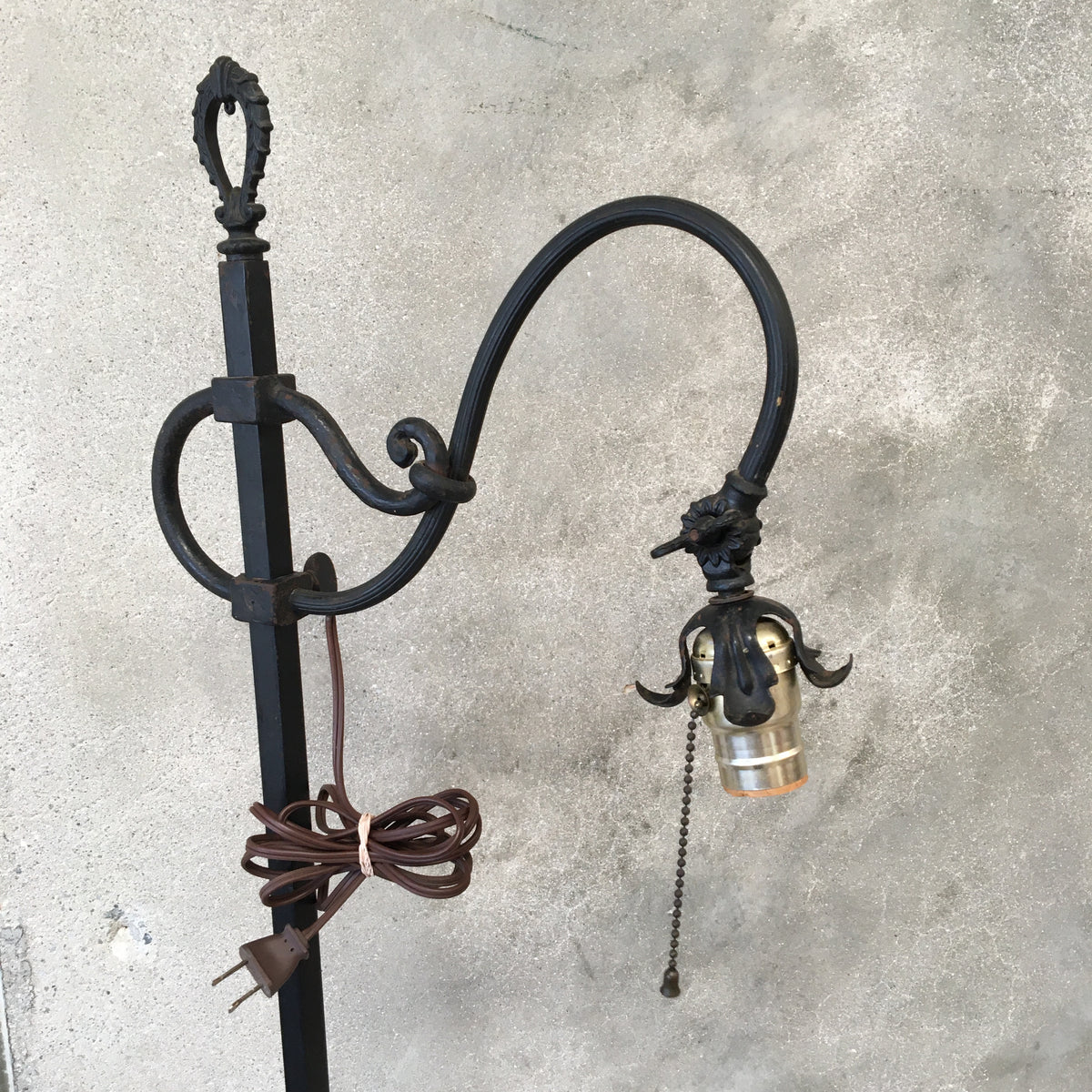 Iron Monterey Style Floor Lamp C. 1920's