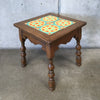 Four Tile 1920's Wooden Base Table