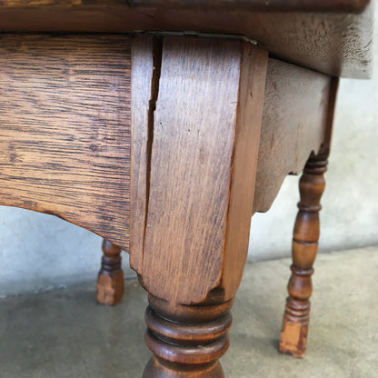 Six Tile 1920's Wooden Base Table
