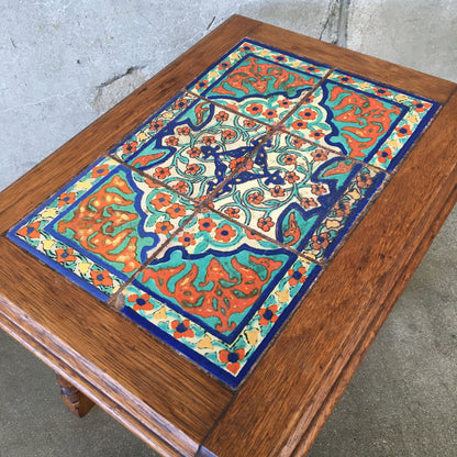 Six Tile 1920's Wooden Base Table