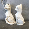 Universal Statuary Pair Of Cubist Cats 1961