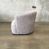 Vintage Italian Sherpa Cloud Swivel Chair in Gray Curly Boucle