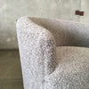 Vintage Italian Sherpa Cloud Swivel Chair in Gray Curly Boucle