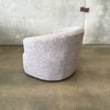 Vintage Italian Sherpa Cloud Swivel Chair in Gray Curly Boucle