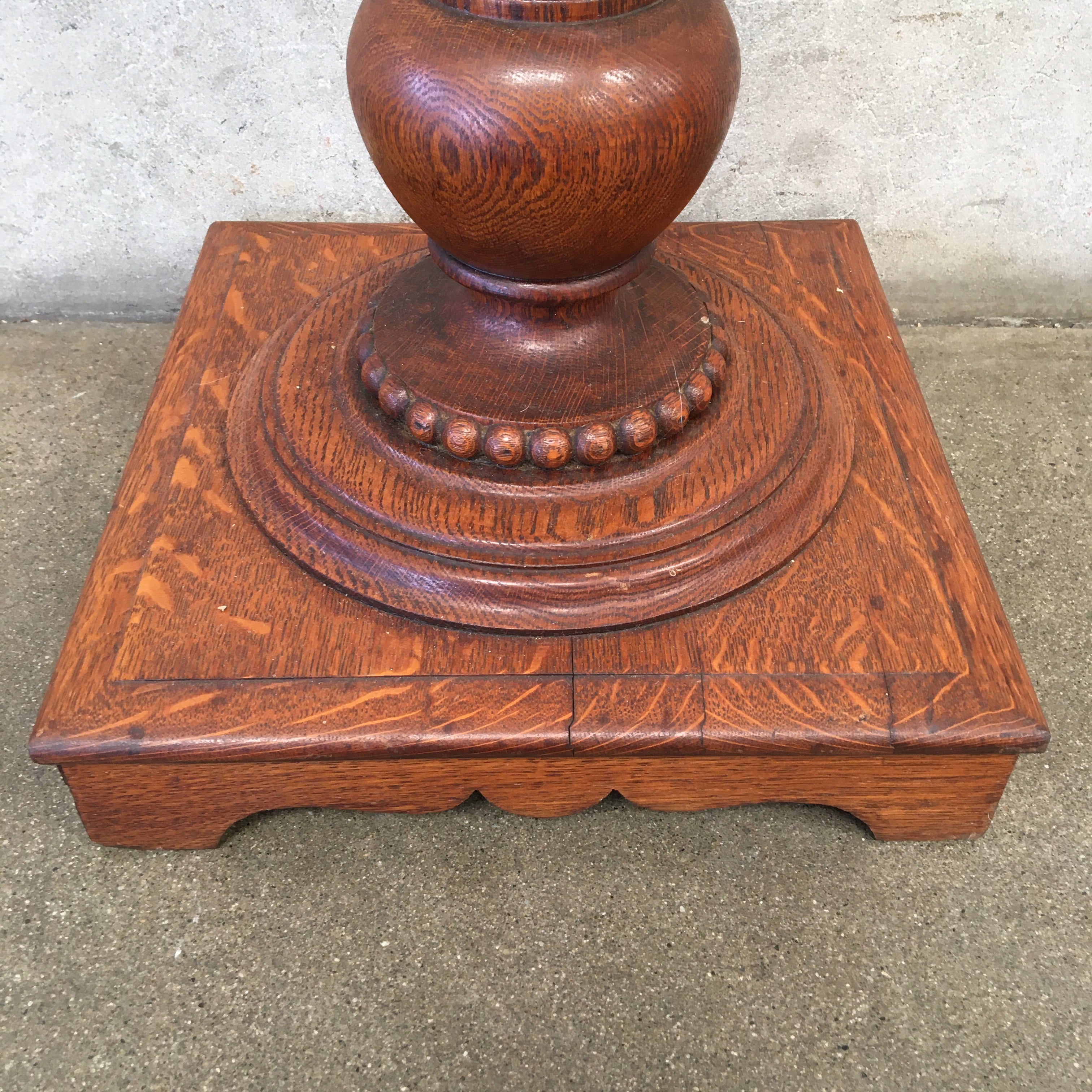 Antique Victorian Carved Wood Pedestal Plant Stand