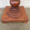Antique Victorian Carved Wood Pedestal Plant Stand