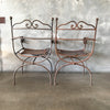 Set of Four French Iron Patio Chairs