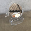 Mid Century Two-Sided Lucite Mirror - One Side w/ True Image Magnify