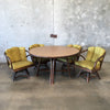 Vintage Rattan Tiki Lounge Formica Table & Four Chair Set