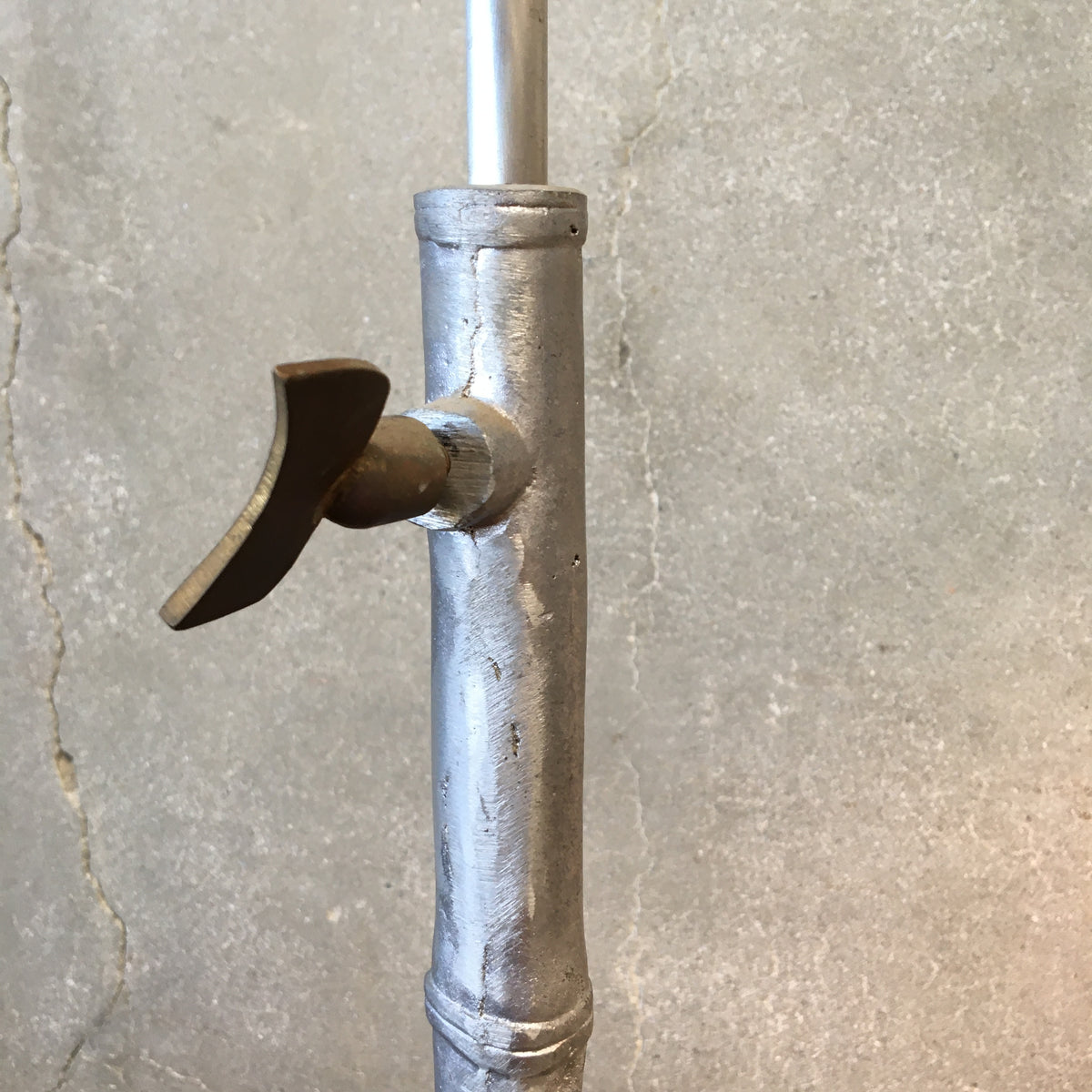Vintage Polished Steel Bamboo Adjustable Floor Lamp By De Campos