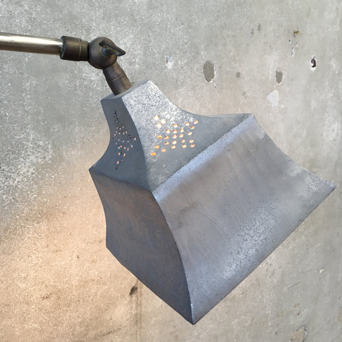 Vintage Polished Steel Bamboo Adjustable Floor Lamp By De Campos