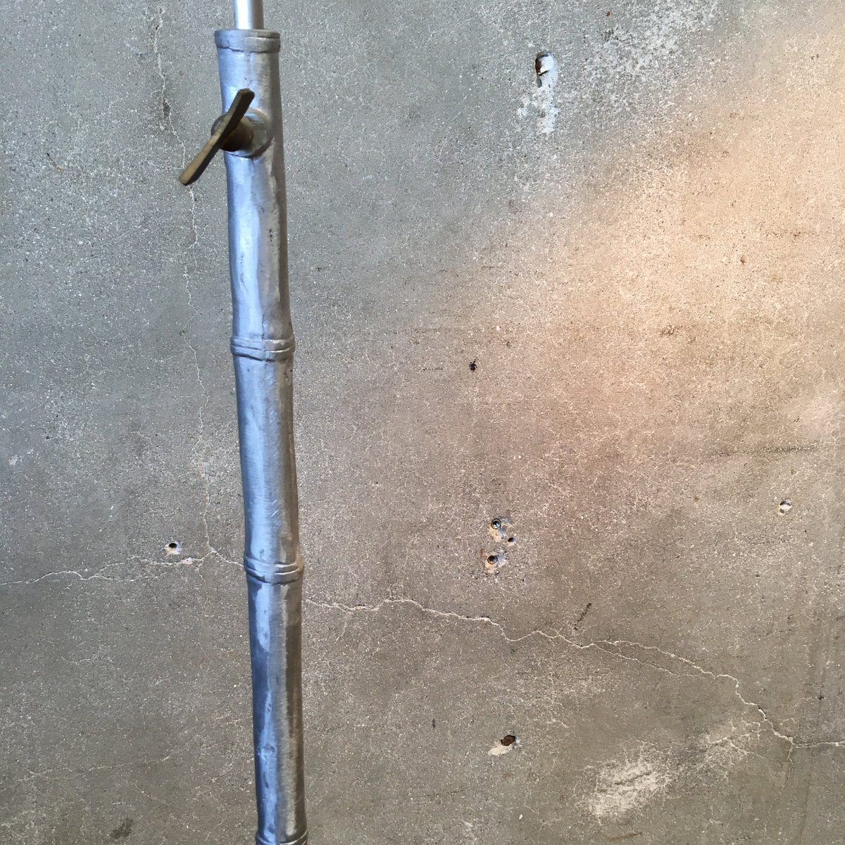 Vintage Polished Steel Bamboo Adjustable Floor Lamp By De Campos