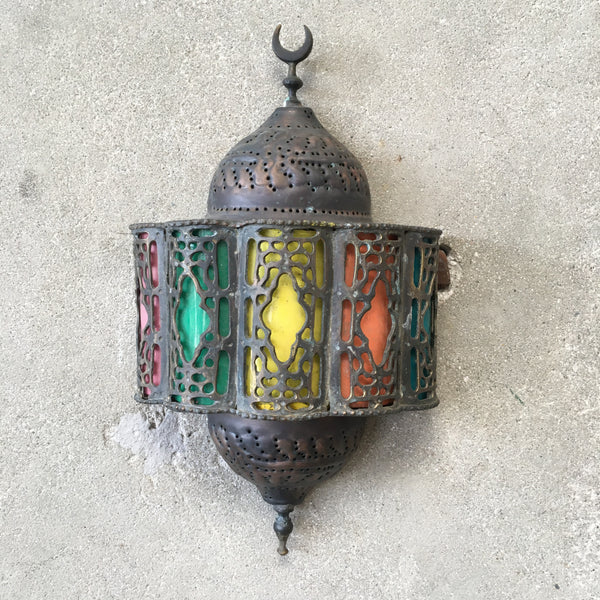 Turkish Vintage Tall Brass Lamp /middle Eastern Ornate Etched