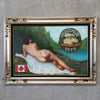 1985 Nude Female Painting with Moosehead Beer Advertisement