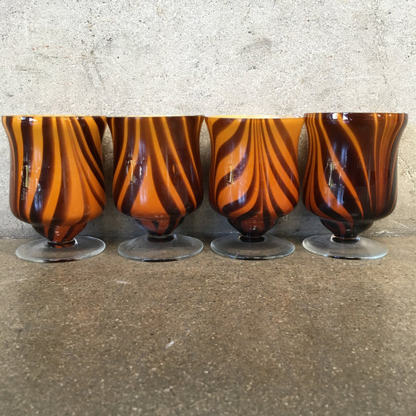 Set of Four Murano Italian Water Glasses