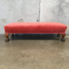Vintage French Claw Foot Low Ottoman