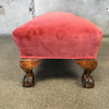 Vintage French Claw Foot Low Ottoman