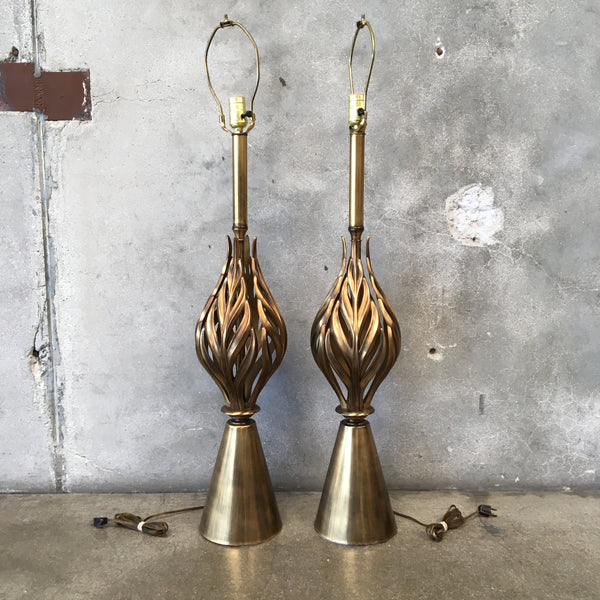 Pair Of Brass Rembrandt Lamps