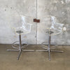 Pair Of Vintage Lucite Swivel Stools