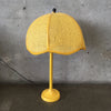 1970's Yellow Woven Umbrella Table Lamp
