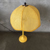 1970's Yellow Woven Umbrella Table Lamp