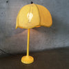 1970's Yellow Woven Umbrella Table Lamp