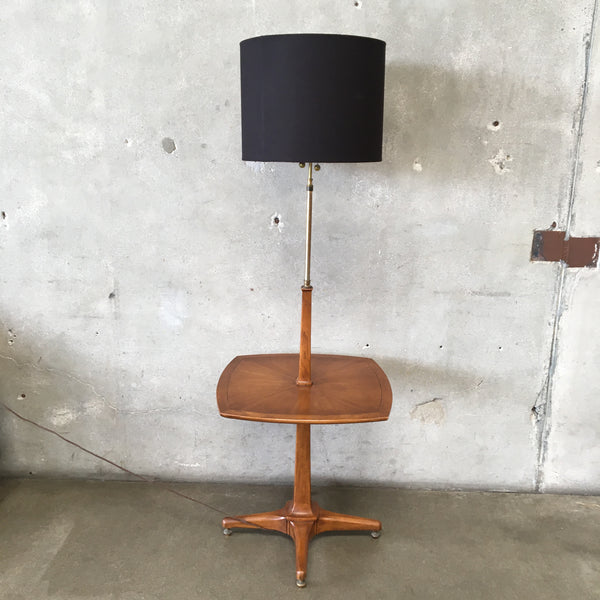 Walnut Floor Lamp With Table - "Sophisticate By Tomlinson"