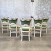 Six Upholstered Vintage French Dining Chairs