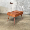 Mid Century Brown Saltman Mahogany Sliding Top Side Table