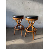 Pair Of Mid Century Bamboo Stools